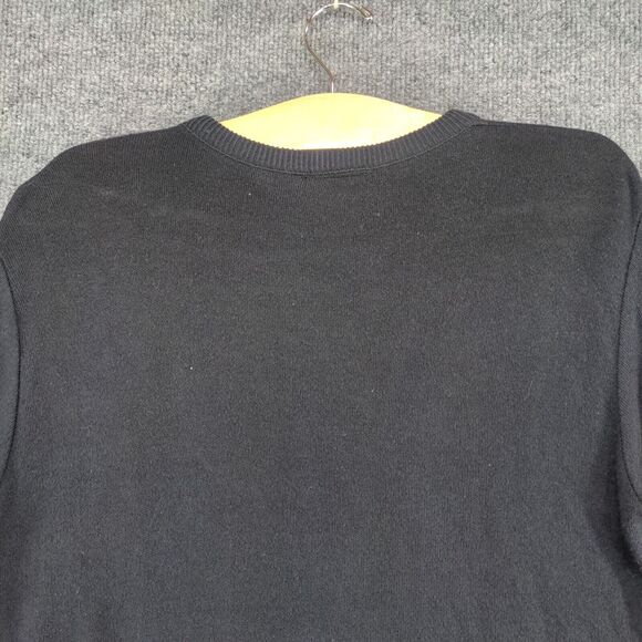 Sycamore Women's Knit Sweater Black Medium Short Sleeve Crew Neck Vintage - Picture 5 of 12